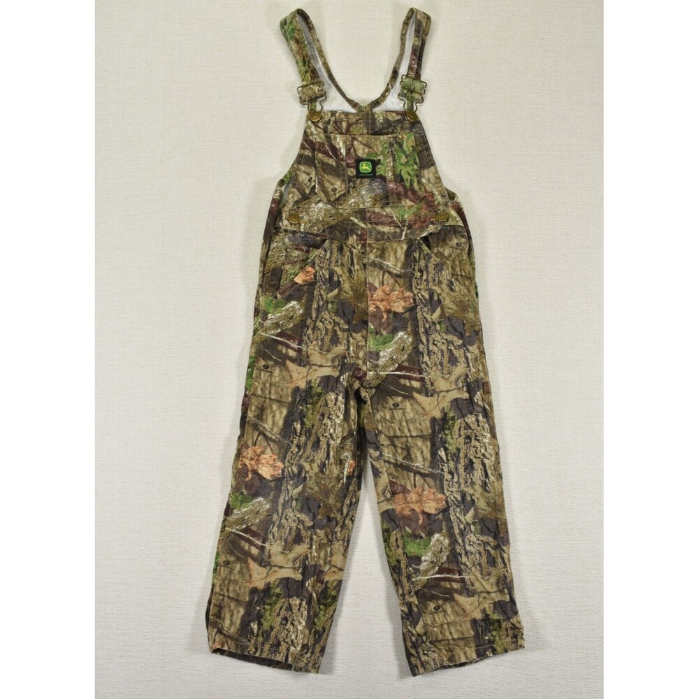 John Deere Kids Camo Overalls Size 5 Realtree Edge Camouflage Hunting Bibs